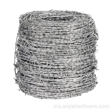 1.65mmx1.65mm Pagar Keselamatan Kawat Barbed Hot-Dipped Galvanized